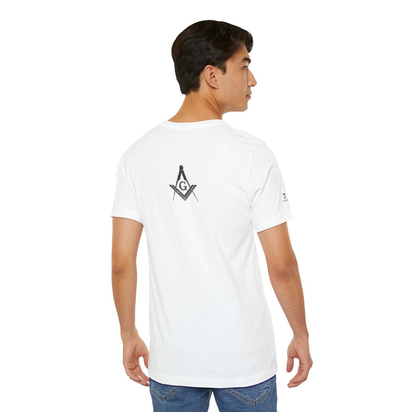 Masonic Tee with Square and Compass Design on back