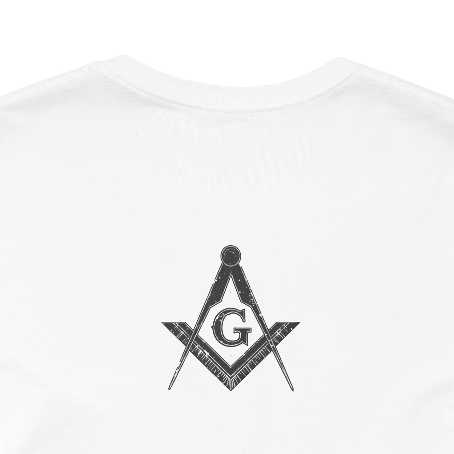 Masonic Tee with Square and Compass Design on back