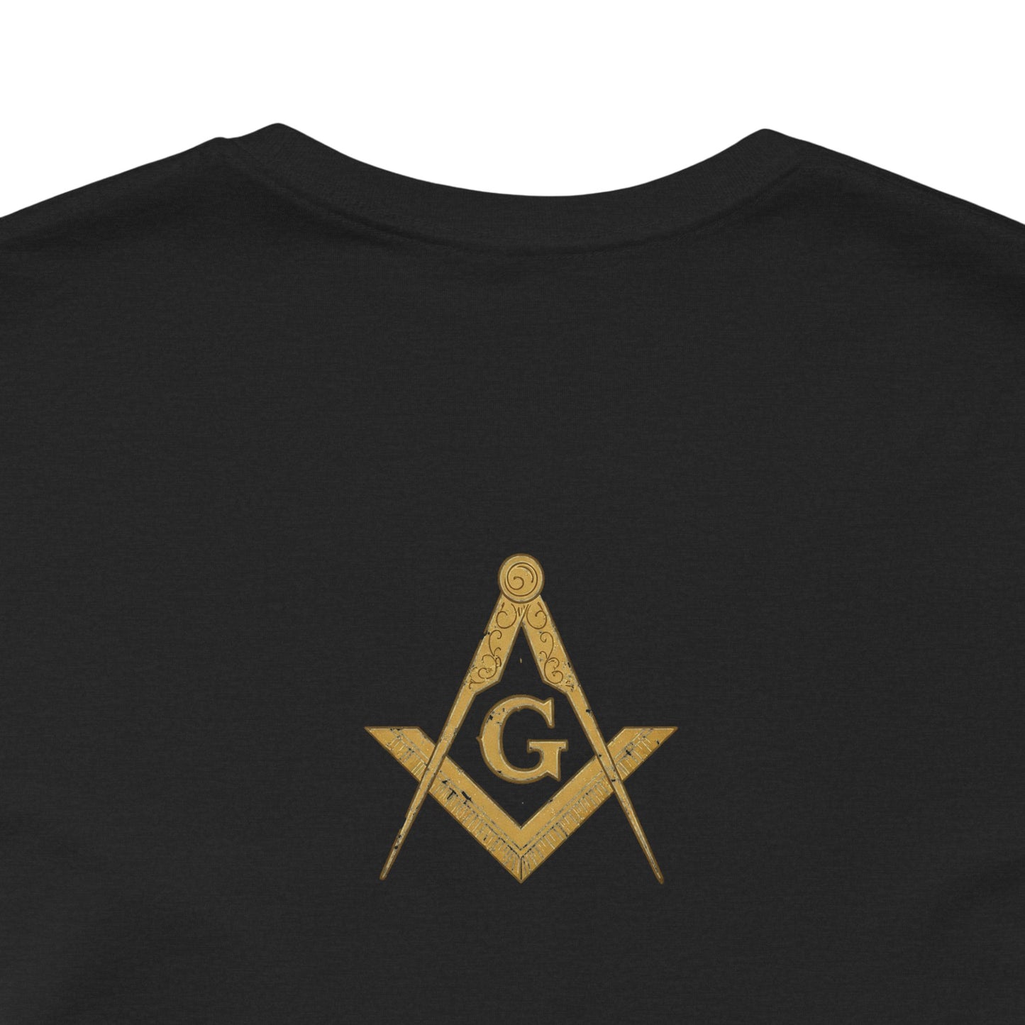 Masonic Tee with Square and Compass Design on back