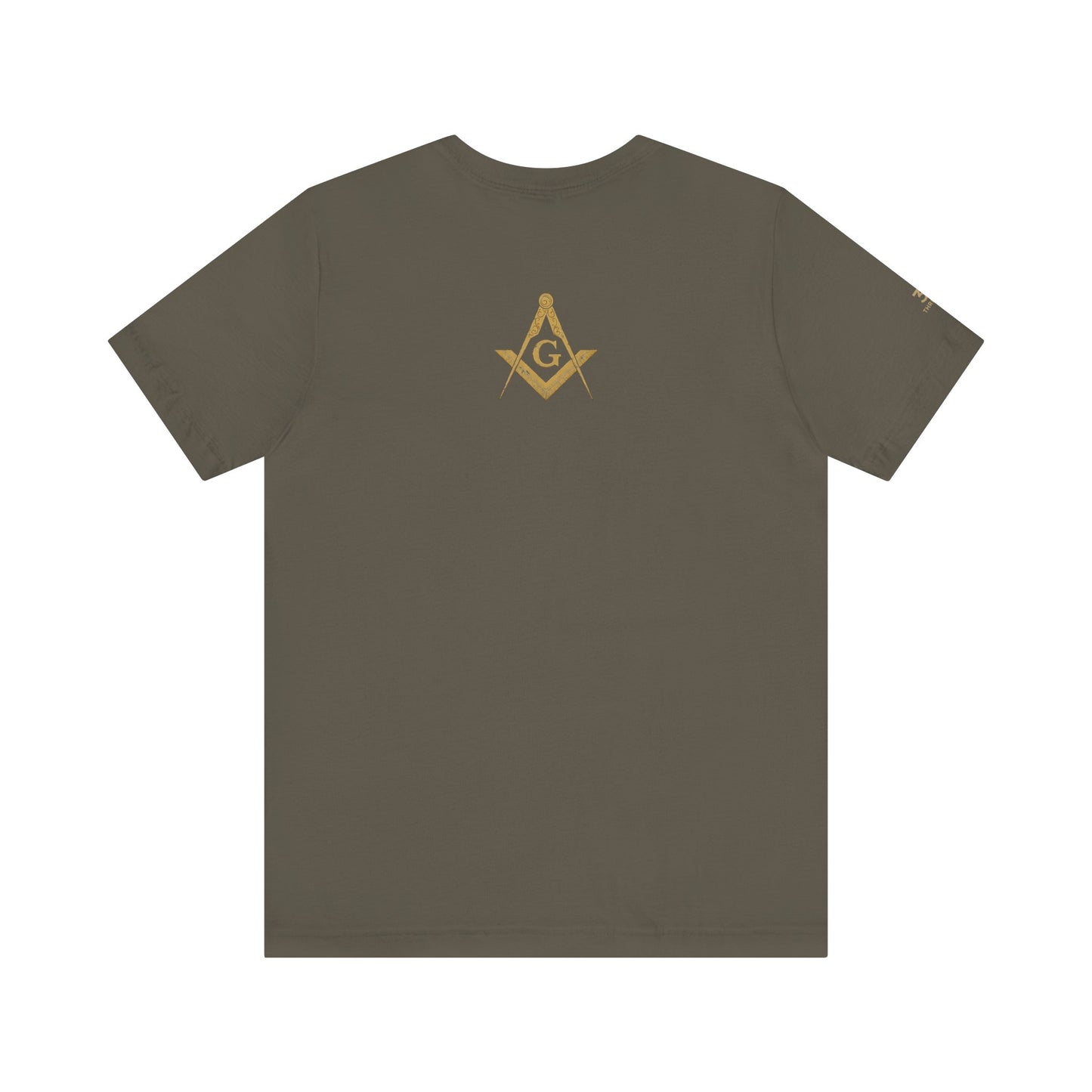 Masonic Tee with Square and Compass Design on back