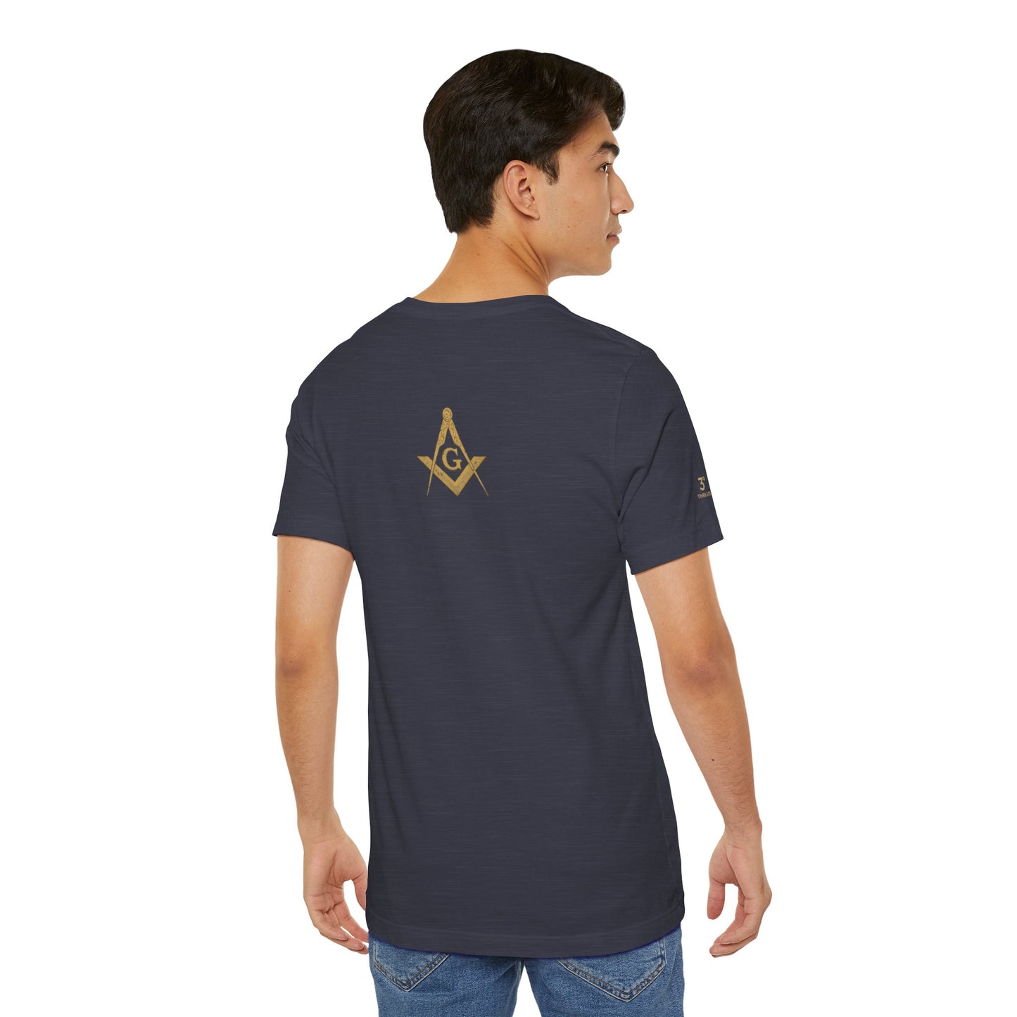 Masonic Tee with Square and Compass Design on back