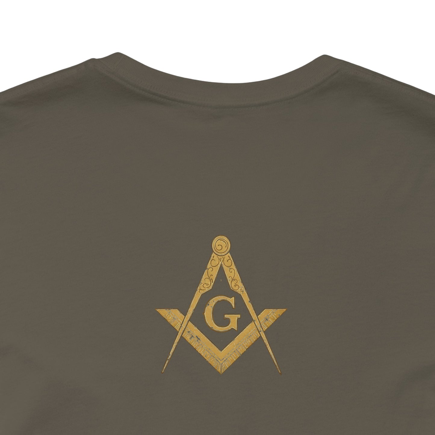 Masonic Tee with Square and Compass Design on back