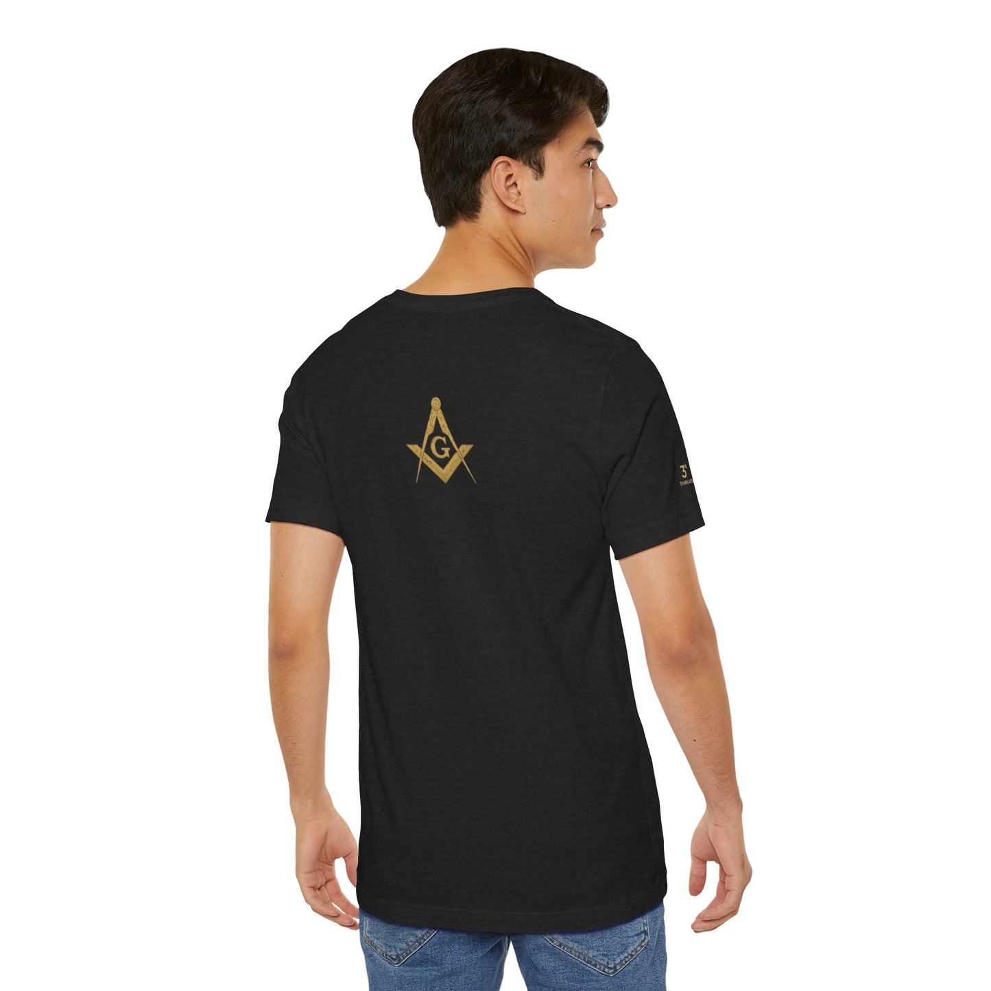 Masonic Tee with Square and Compass Design on back